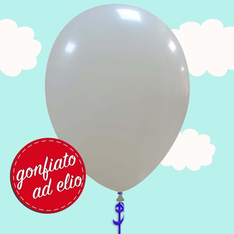 palloncino grigio pastello gonfiato ad elio