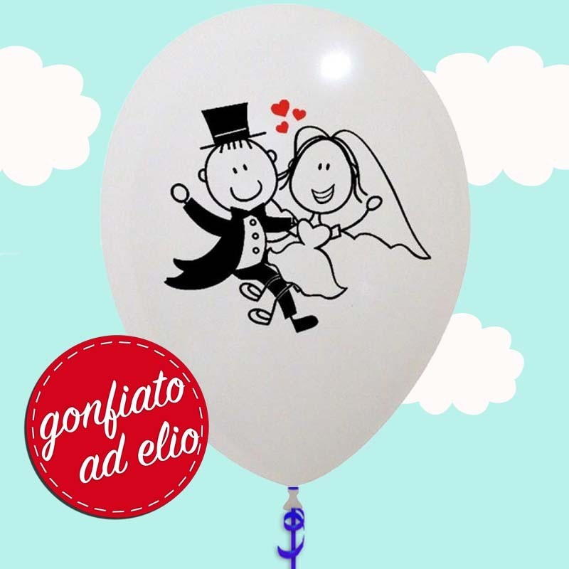 palloncino stampa sposini gonfiato ad elio