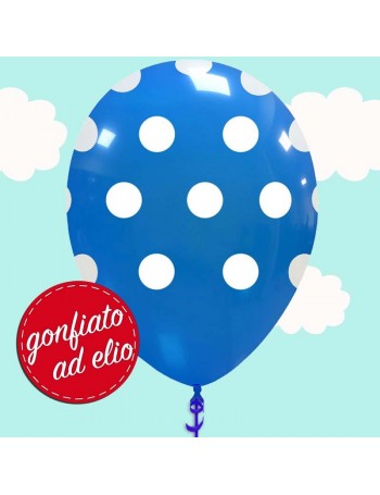 palloncino blu a pois gonfiato ad elio