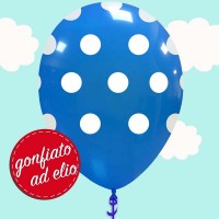 palloncino blu a pois gonfiato ad elio