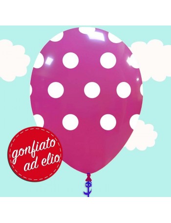 palloncino fucsia a pois gonfiato ad elio