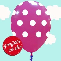 palloncino fucsia a pois gonfiato ad elio
