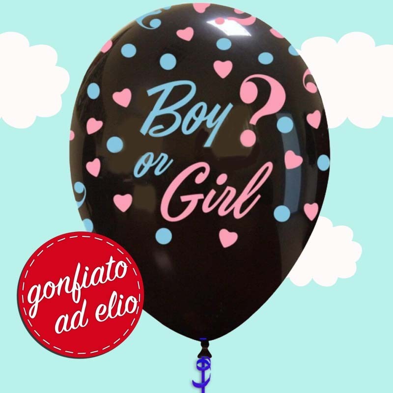 Palloncino 12" Boy or Girl gonfiato ad elio