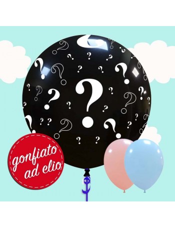 Pallone 24" Punti Interrogativi gonfiato ad elio