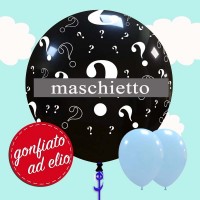 Pallone 24" Punti Interrogativi maschietto ad elio