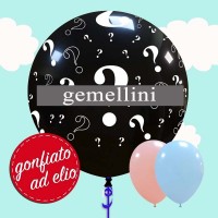 Pallone 24" Punti Interrogativi maschietto e femminuccia ad elio