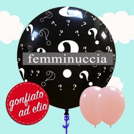 Pallone 24" Punti Interrogativi femminuccia ad elio