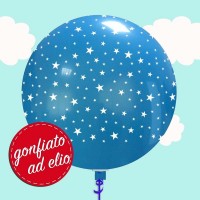 Stelline Palloncino 32" blu gonfiato ad elio