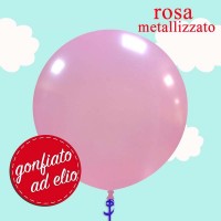 palloncino 19 pollici rosa metallizzato gonfiato ad elio