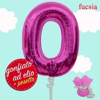 palloncino fucsia numero 0 gonfiato ad elio da cm.100 palloncino fucsia numero 0 gonfiato ad elio da cm.100