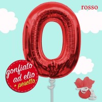 palloncino rosso numero 0 gonfiato ad elio da cm.100 palloncino rosso numero 0 gonfiato ad elio da cm.100