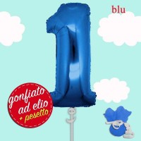 palloncino numero 1 blu ad elio cm.100