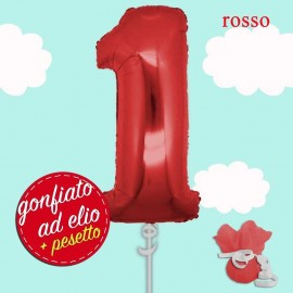 palloncino numero 1 rosso ad elio cm.100