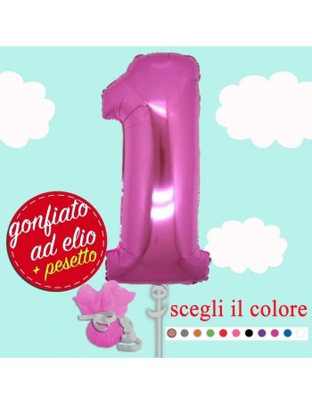 palloncino numero 1 fucsia ad elio cm.100