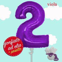 palloncino numero 2 viola ad elio cm.100