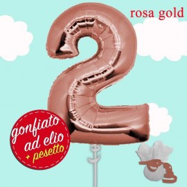 palloncino numero 2 rosa gold ad elio cm.100
