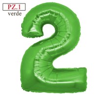 palloncino numero 2 verde cm.100