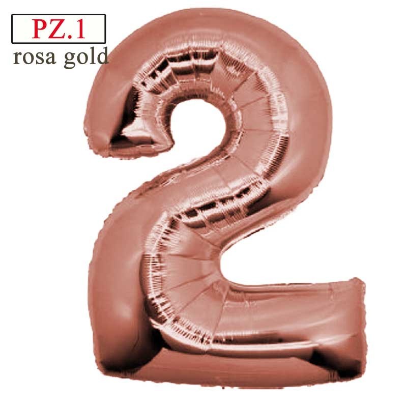 palloncino numero 2 rosa gold cm.100