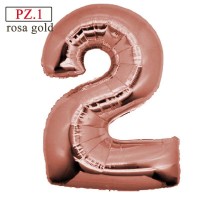 palloncino numero 2 rosa gold cm.100