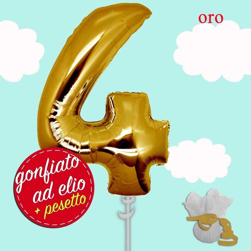 numero 4 oro mylar cm.100 ad elio