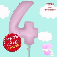 numero 4 rosa pastello mylar cm.100 ad elio numero 4 rosa pastello mylar cm.100 ad elio