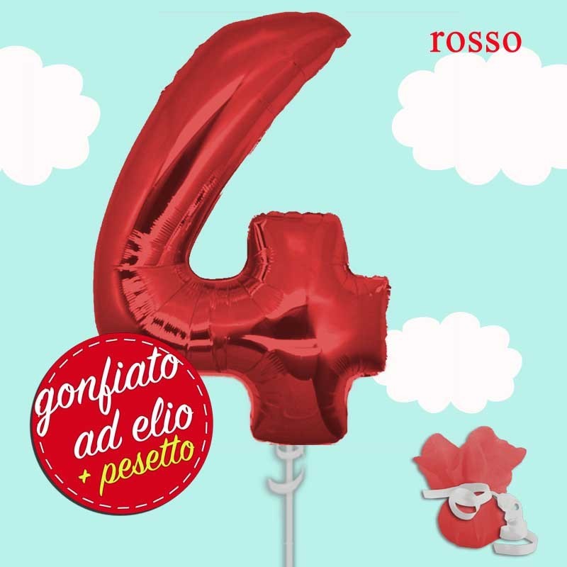 numero 4 rosso cm.100 ad elio