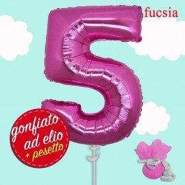 numero 5 fucsia mylar cm.100 ad elio