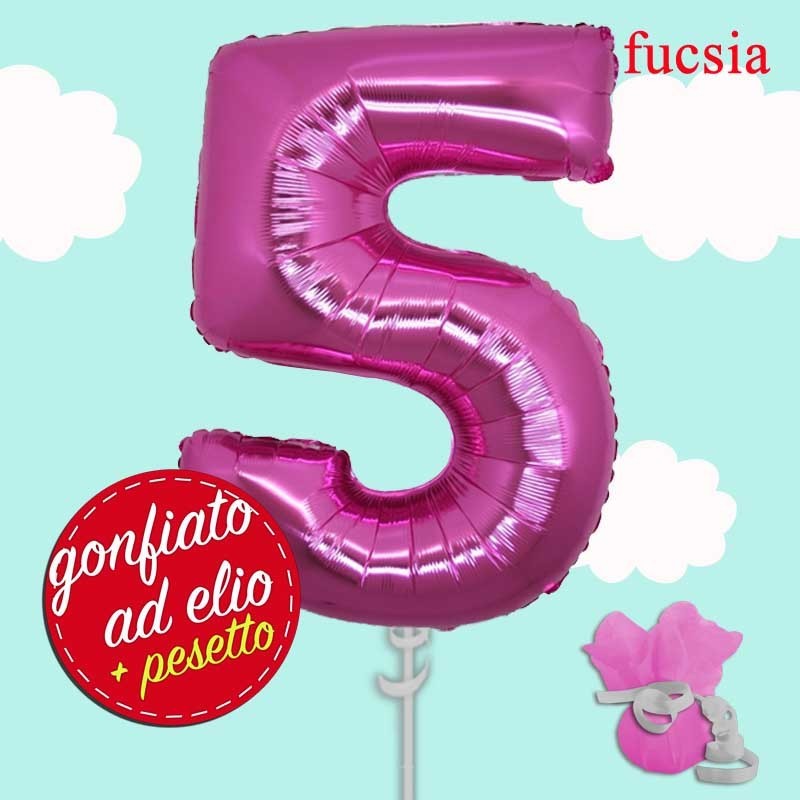 numero 5 fucsia mylar cm.100 ad elio