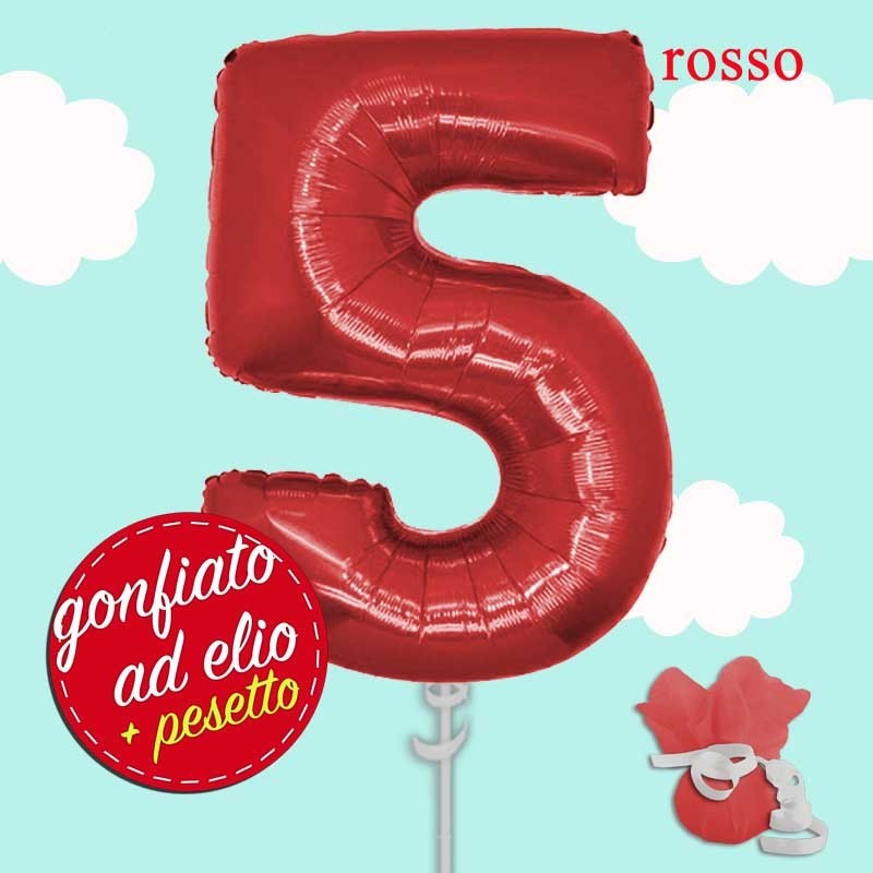 numero 5 rosso mylar cm.100 ad elio numero 5 rosso mylar cm.100 ad elio