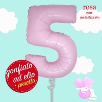 numero 5 rosa pastello mylar cm.100 ad elio numero 5 rosa pastello mylar cm.100 ad elio