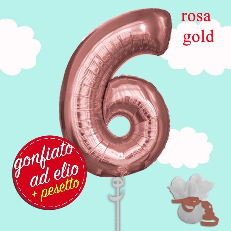 numero 6 rosa gold  maxi ad elio