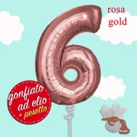 numero 6 rosa gold  maxi ad elio