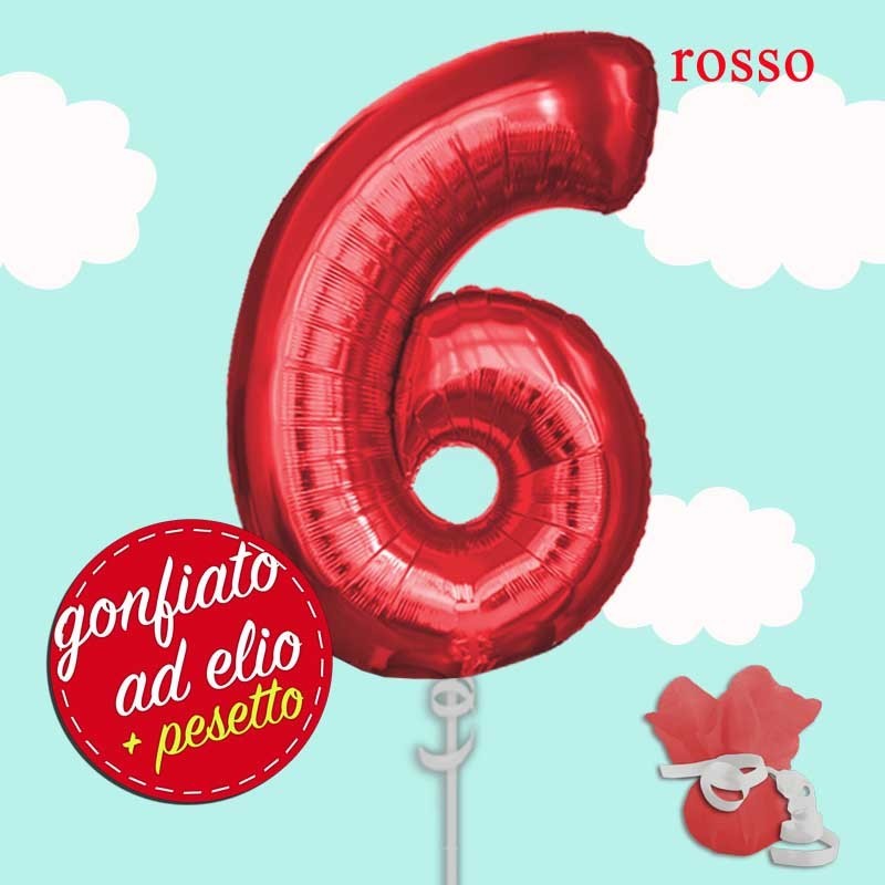 numero 6 rosso maxi ad elio