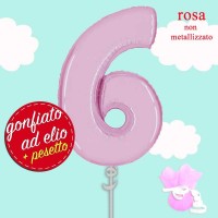 numero 6 rosa pastello maxi ad elio