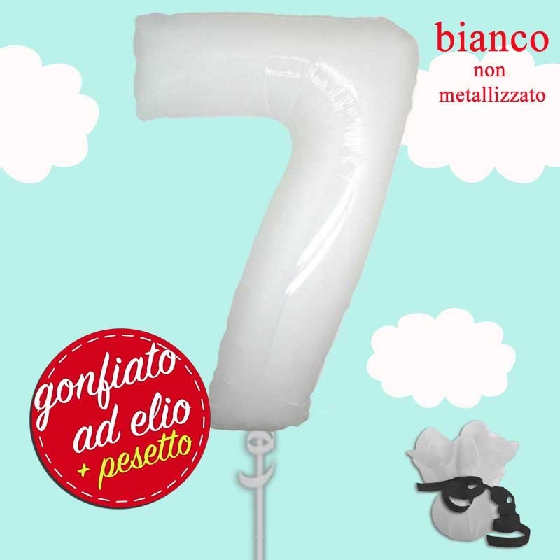 numero 7 bianco maxi ad elio