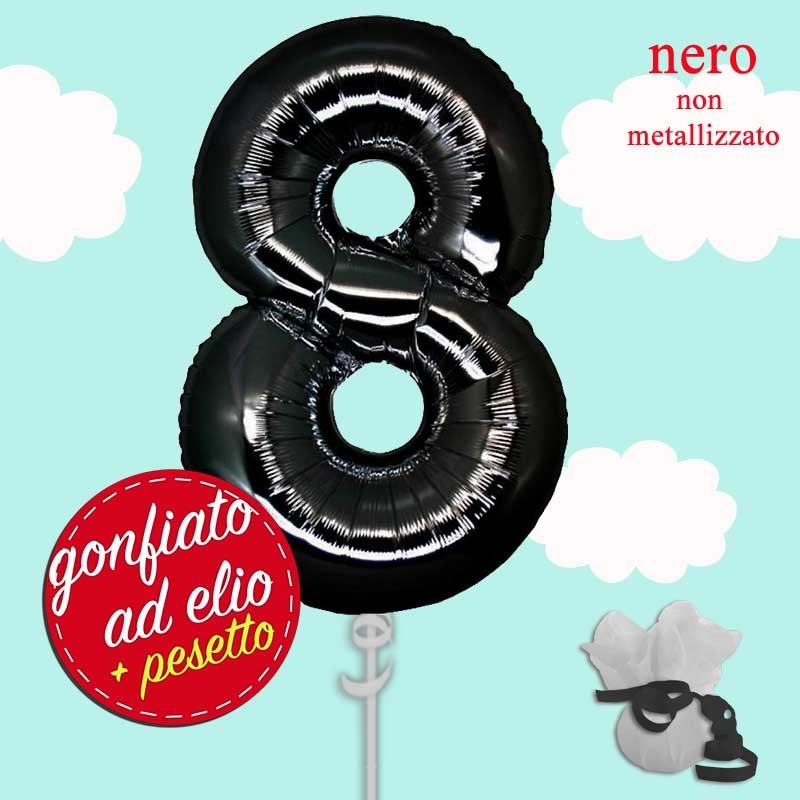 numero 8 nero palloncino maxi ad elio numero 8 nero palloncino maxi ad elio