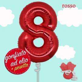 numero 8 rosso palloncino maxi ad elio