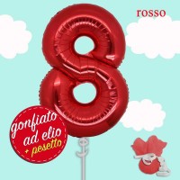 numero 8 rosso palloncino maxi ad elio