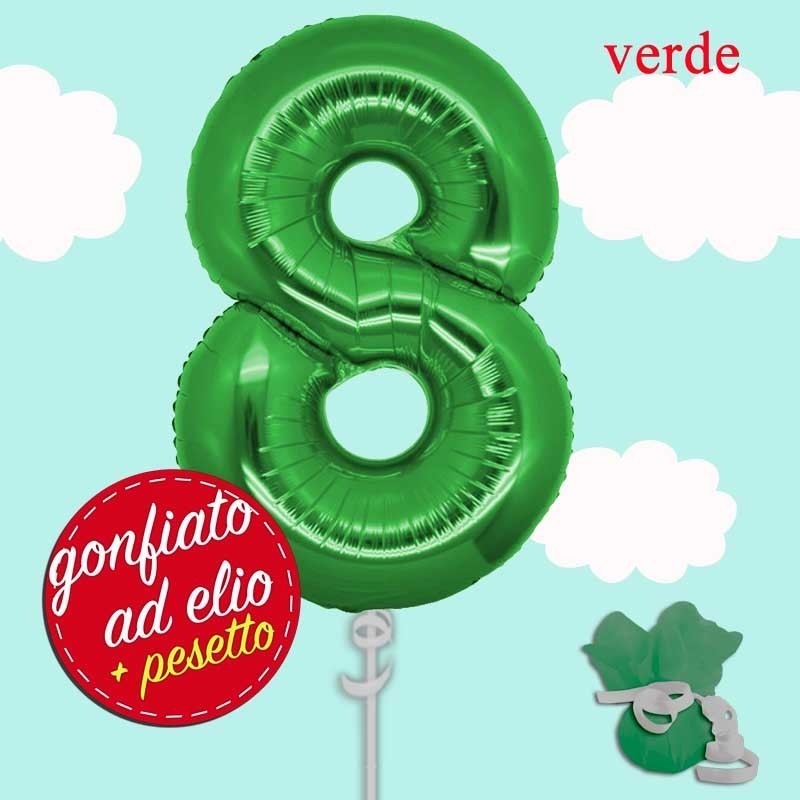 numero 8 verde palloncino maxi ad elio numero 8 verde palloncino maxi ad elio