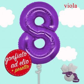 numero 8 viola palloncino maxi ad elio