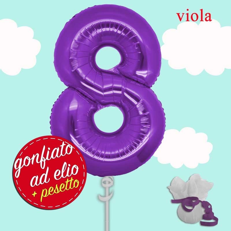 numero 8 viola palloncino maxi ad elio