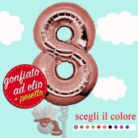 numero 8 rosa gold palloncino maxi ad elio