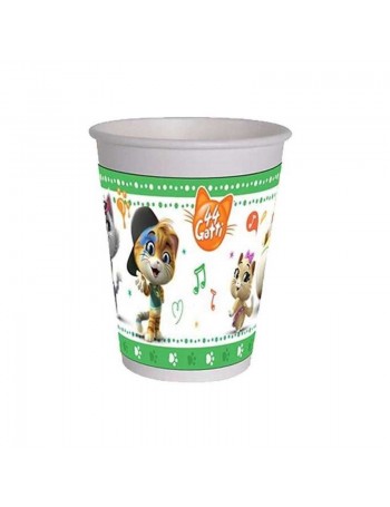 bicchieri 44 gatti plastica pz.8