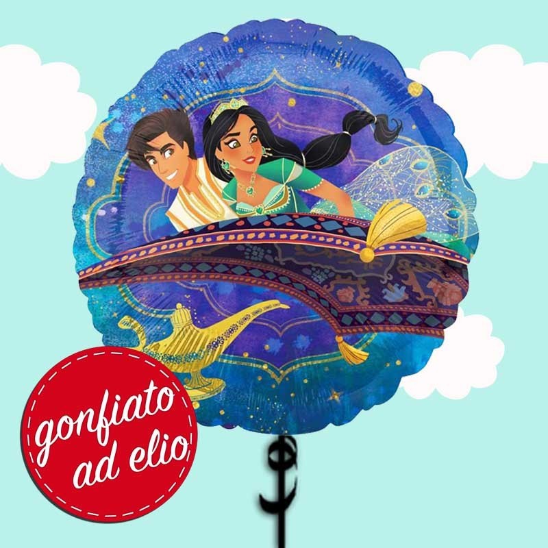 Palloncino 18" mylar Aladdin e Jasmine ad elio