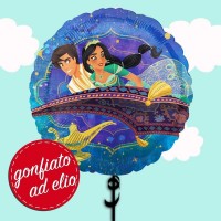Palloncino 18" mylar Aladdin e Jasmine ad elio
