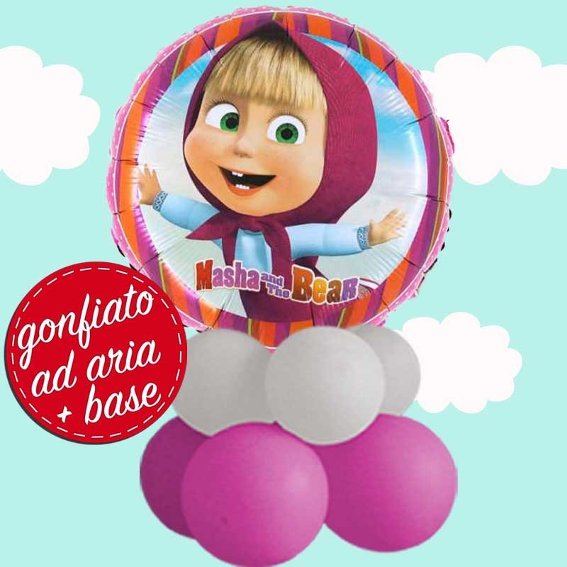 composizione palloncino Masha centrotavola