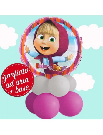 composizione palloncino Masha centrotavola