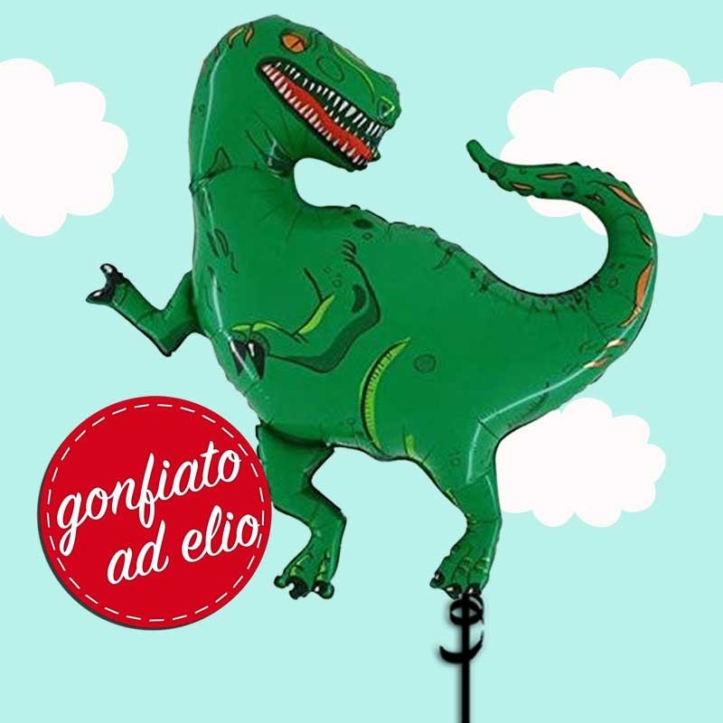 palloncino dinosauro Rex gonfiato ad elio