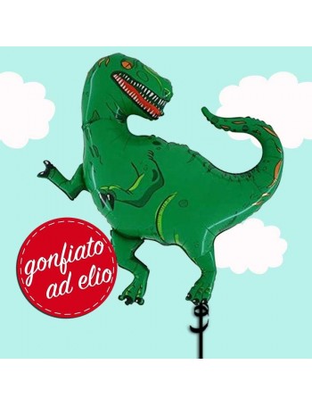 palloncino dinosauro Rex gonfiato ad elio