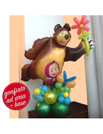 composizione palloncino di Orso e Masha